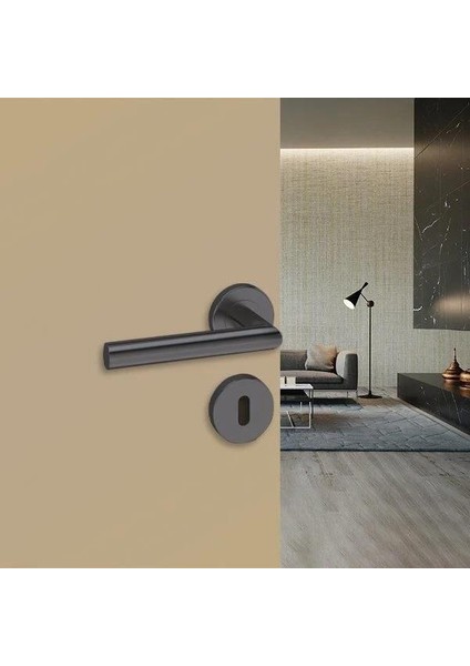 Hafele Werner-M Mat Siyah Rozetli Kapı Kolu - Barelli Tipi modelleri