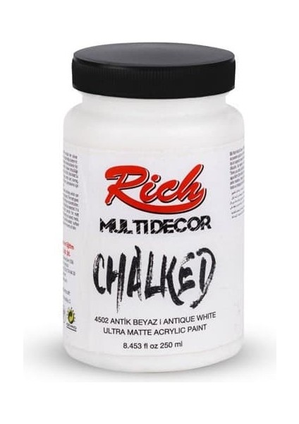 Multidecor Chalked 6 Renk Set 4ADET 250CC+4ADET 100CC + 8 Numara Zemin Fırça