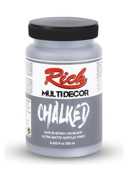 Multidecor Chalked 6 Renk Set 4ADET 250CC+4ADET 100CC + 8 Numara Zemin Fırça