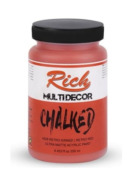 Multidecor Chalked 6 Renk Set 4ADET 250CC+4ADET 100CC + 8 Numara Zemin Fırça