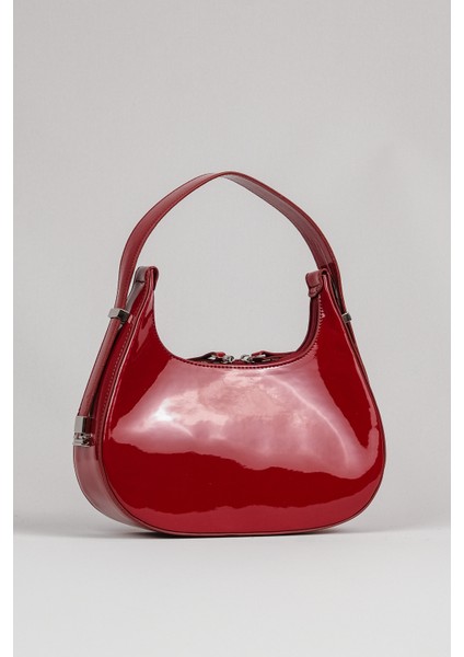 Tekno Trust Düz Kadın Bordo Rugan Baguette Çanta Cherry Bag 722024 Bordo Hayır Design Suni Deri One Size Casual modelleri