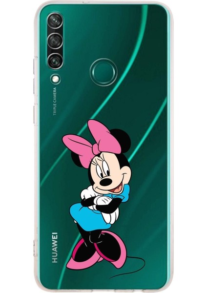 Huawei Y6 P Kamera Korumalı Kapak Minnie Mouse Tasarımlı Şeffaf Kılıf