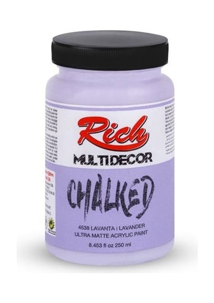 Multidecor Chalked 6 Renk Set 4ADET 250CC+4ADET 100CC + 8 Numara Zemin Fırça indirimleri