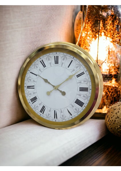 Gold Metal Çerçeveli Salon Otel Ofis Duvar Saati Çap 60 cm fırsatları