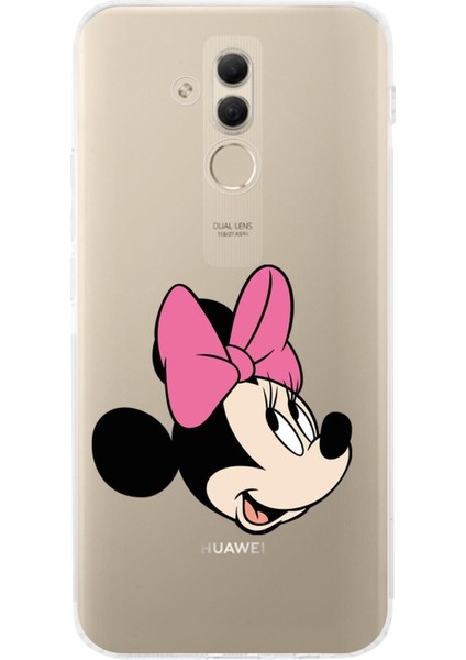 Huawei Mate 20 Lite Kamera Korumalı Kapak Minnie Mouse Tasarımlı Şeffaf Kılıf