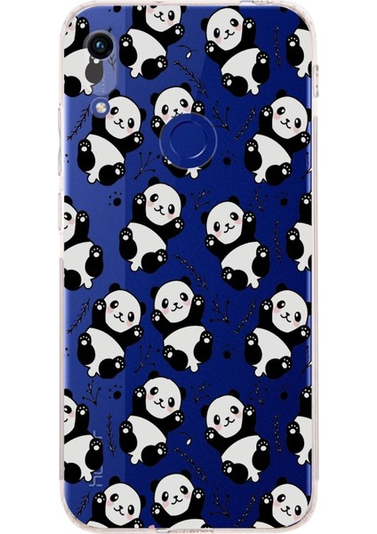 Huawei Honor 8A Kamera Korumalı Kapak Panda Tasarımlı Şeffaf Kılıf