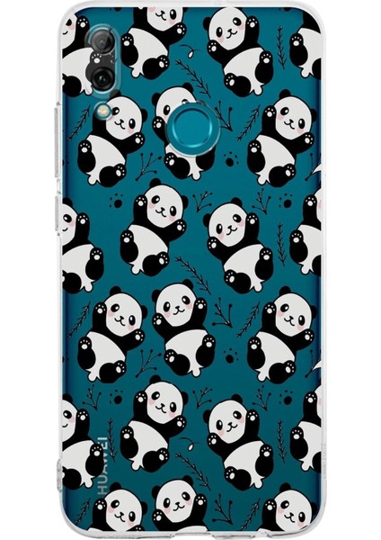 Huawei P Smart 2019 Kamera Korumalı Kapak Panda Tasarımlı Şeffaf Kılıf