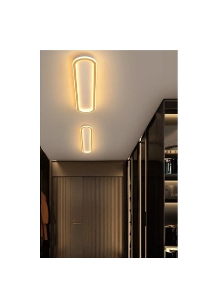 Gold Oval 100X16CM 3 Işık Rengi, Kumandalı LED Tavan Lambası,oval Avize,modern Aydınlatma,dekoratif Işık