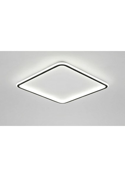 Siyah 80X80CM Kare 3 Işık Rengi, kumandalı LED Tavan Lambası, avize, modern Aydınlatma, Dekoratif Işık