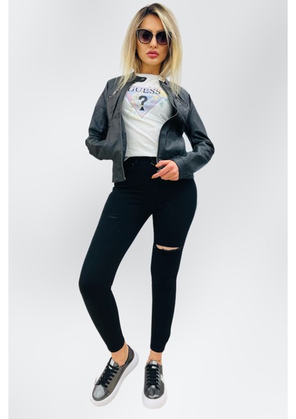 Kadın Suni Deri Ceket 15081400 indirimleri