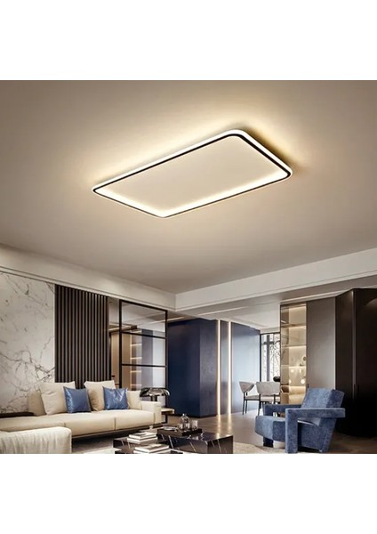 Antrasit 60X90CM Kare 3 Işık Rengi,kumandalı LED Tavan Lambası,avize,modern Aydınlatma, Dekoratif Işık