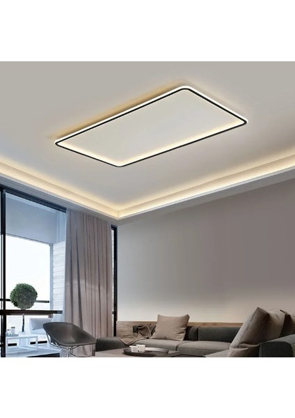 Antrasit 60X90CM Kare 3 Işık Rengi,kumandalı LED Tavan Lambası,avize,modern Aydınlatma, Dekoratif Işık