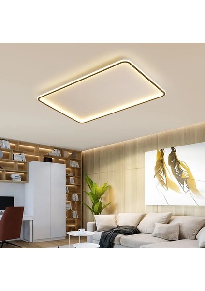 Antrasit 60X90CM Kare 3 Işık Rengi,kumandalı LED Tavan Lambası,avize,modern Aydınlatma, Dekoratif Işık