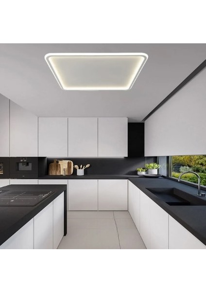 Beyaz 80X80CM Kare 4000k Işık Rengi, kumandalı LED Tavan Lambası, avize, modern Aydınlatma, Dekoratif Işık fiyatları