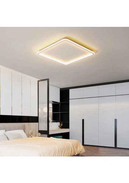 Beyaz 80X80CM Kare 4000k Işık Rengi, kumandalı LED Tavan Lambası, avize, modern Aydınlatma, Dekoratif Işık fırsatları