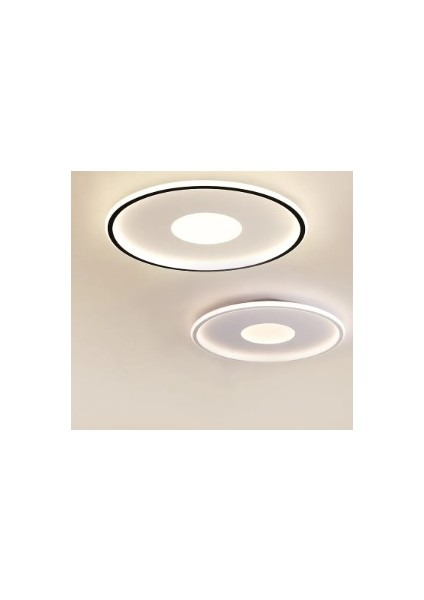 Siyah Ø40CM Yuvarlak 3 Işık Rengi, kumandalı LED Tavan Lambası, avize, modern Aydınlatma, Dekoratif Işık