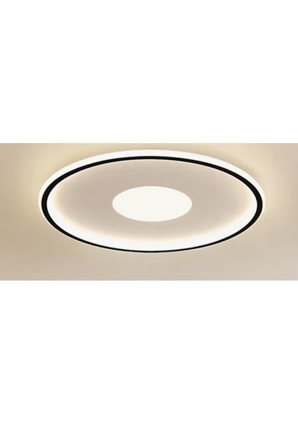 Siyah Ø40CM Yuvarlak 3 Işık Rengi, kumandalı LED Tavan Lambası, avize, modern Aydınlatma, Dekoratif Işık