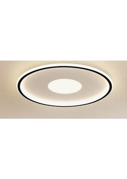 Zr Aydınlatma Antrasit Ø80CM Yuvarlak 3 Işık Rengi, kumandalı LED Tavan Lambası, avize, modern Aydınlatma, Dekoratif Işık