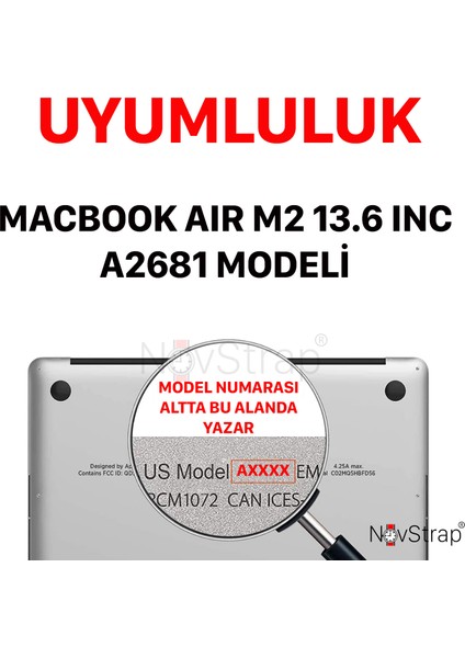 Apple MacBook Air M2 13.6 Inç A2681 ile Uyumlu Simli Kılıf + Siyah Klavye Kılıfı + Film fiyatları