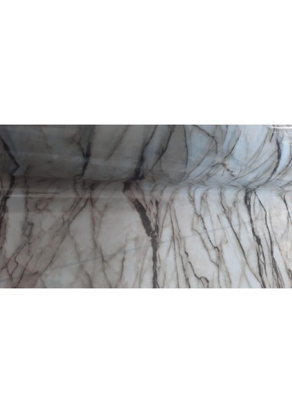 Mermer Desenli Şeffaf Masa Örtüsü 80 cm x 170 cm
