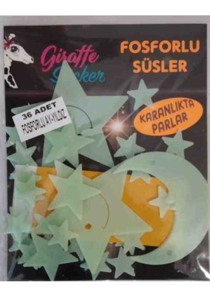 Karanlıkta Parlayan Fosforlu Nigt Duvar Tavan Süsü