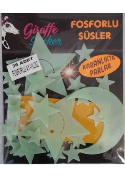 Karanlıkta Parlayan Fosforlu Nigt Duvar Tavan Süsü
