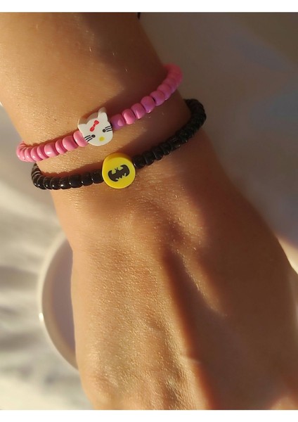 Batman ve Hello Kitty Figürlü 2'li Bileklik