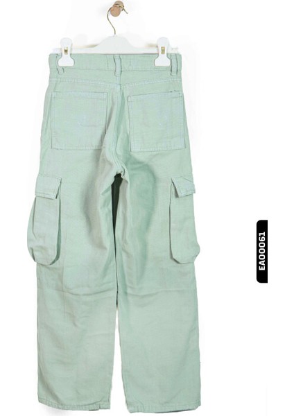Oversize Fermuarlı Kargo Çift Cepli Geniş Paçalı Erkek Çocuk Pantolon 5-14 Yaş 2421