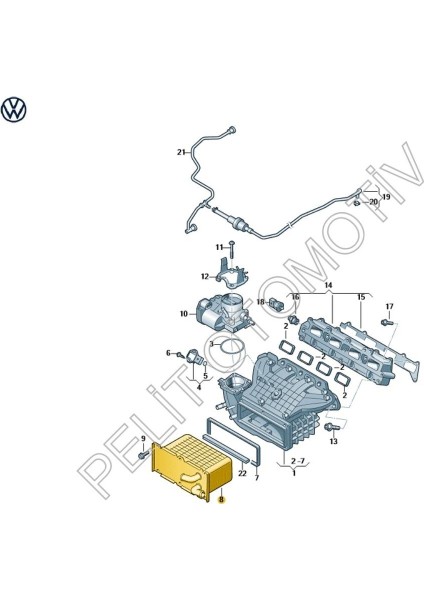 Pelit Otomotiv Audi  A1 A3 Turbo Intercooler Hava Soğutucu 03F145749B 03F145749C