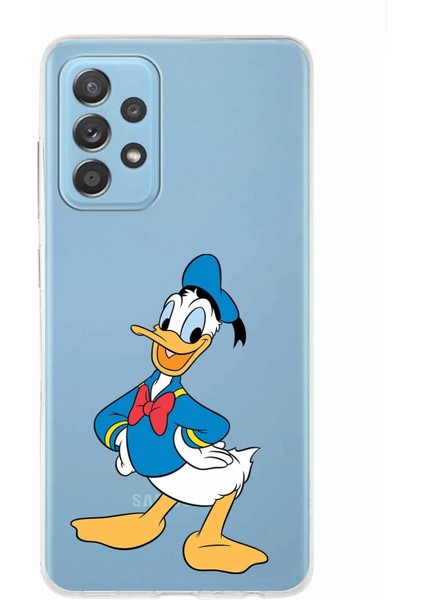 Samsung Galaxy A52S Kapak Donald Duck Tasarımlı Şeffaf Süper Silikon Kılıf