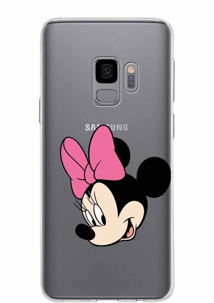 Samsung Galaxy S9 Kapak Minnie Mouse Tasarımlı Şeffaf Süper Silikon Kılıf