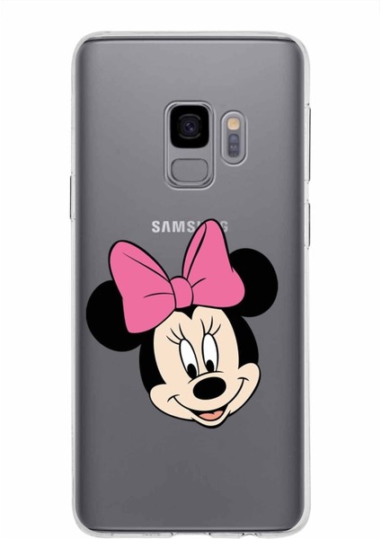 Samsung Galaxy S9 Kapak Minnie Mouse Tasarımlı Şeffaf Süper Silikon Kılıf