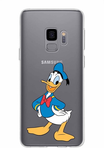 Samsung Galaxy S9 Kapak Donald Duck Tasarımlı Şeffaf Süper Silikon Kılıf