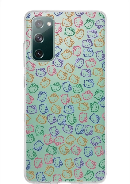 Samsung Galaxy S20 Fe Kapak Hello Kitty Tasarımlı Şeffaf Süper Silikon Kılıf