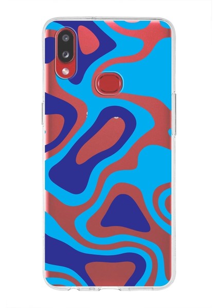 Samsung Galaxy A10S Kapak Renkli Desen Tasarımlı Şeffaf Süper Silikon Kılıf