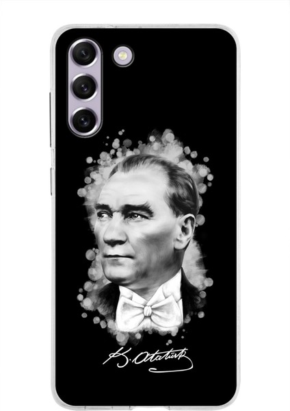 Samsung Galaxy S21 Fe Kapak Atatürk Tasarımlı Şeffaf Süper Silikon Kılıf
