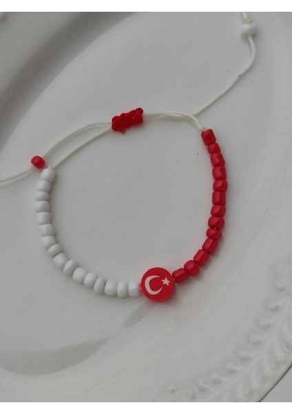 Türk Bayrağı Figürlü Kum Boncuk Çocuk Bileklik fiyatları
