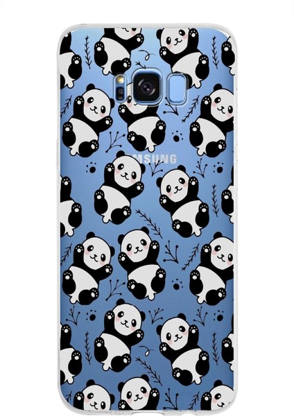 Samsung Galaxy S8 Plus Kapak Panda Tasarımlı Şeffaf Süper Silikon Kılıf