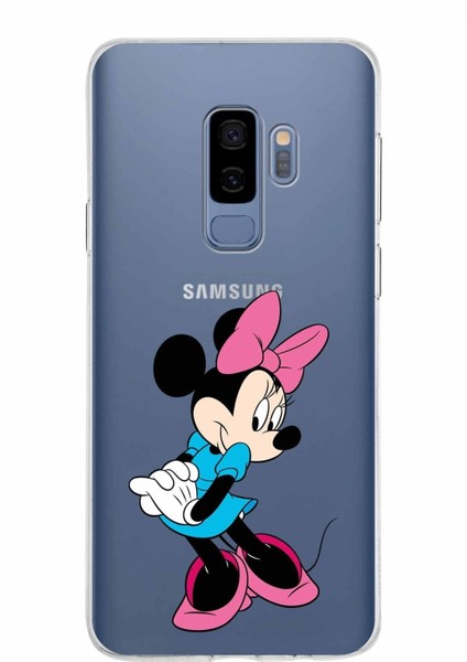 Samsung Galaxy S9 Plus Kapak Minnie Mouse Tasarımlı Şeffaf Süper Silikon Kılıf