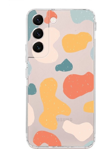 Samsung Galaxy S22 Uyumlu Kamera Korumalı Kapak Grunge Tasarımlı Şeffaf Süper Silikon Kılıf