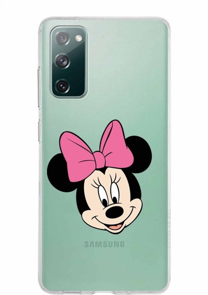 Samsung Galaxy S20 Fe Kapak Minnie Mouse Tasarımlı Şeffaf Süper Silikon Kılıf