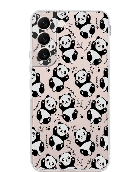 Samsung Galaxy S23 Kamera Korumalı Kapak Panda Tasarımlı Şeffaf Süper Silikon Kılıf