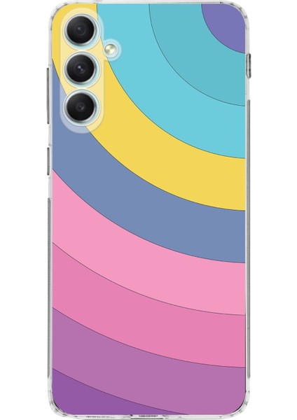 Samsung Galaxy A34 Kamera Korumalı Kapak Renk Cümbüşü Tasarımlı Şeffaf Süper Silikon Kılıf