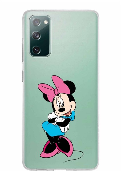 Samsung Galaxy S20 Fe Kapak Minnie Mouse Tasarımlı Şeffaf Süper Silikon Kılıf