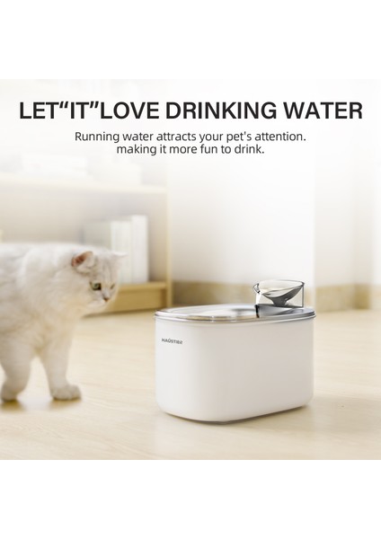 WF007L Otomatik Kedi Su Sebili, 3.5lt Geniş Hazne, Bpa Içermez, Metal Üst Tabla, Ultra Sessiz modelleri