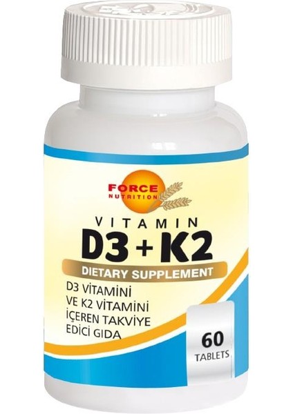Vitamin D3 Vitamin K2 60 Tablet D3 Vitamini K2 Vitamini D3+K2