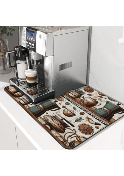 Kahve Makinesi Matı Su Geçirmez Kaymaz Yıkanabilir Çaycı, Çay Espresso Makinesi Pad 35X45CM 27240105