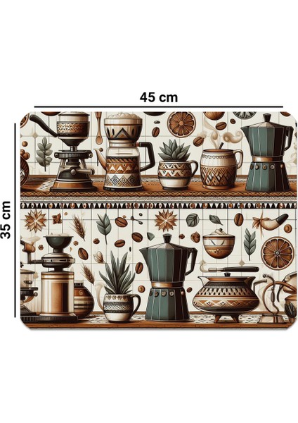 Kahve Makinesi Matı Su Geçirmez Kaymaz Yıkanabilir Çaycı, Çay Espresso Makinesi Pad 35X45CM 27240105