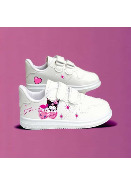 Pembe Tatlı Cute Kuromi Baskılı Çocuk Spor Ayakkabı