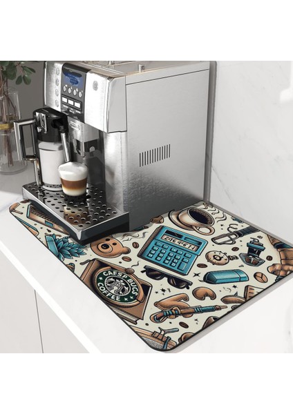 Kahve Makinesi Matı Su Geçirmez Kaymaz Yıkanabilir Çaycı, Çay Espresso Makinesi Pad 35X45CM 27240108